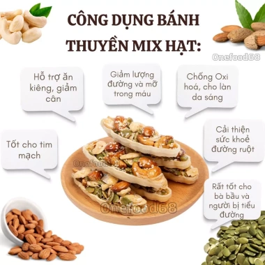 Bánh Thuyền Mix Hạt Healthy 500g - Macca Onefood68, Ăn Kiêng, Giá 98.000 VND 4 Bánh Thuyền Mix Hạt Healthy 500g - Macca Onefood68, Ăn Kiêng, Giá 98.000 VND 4