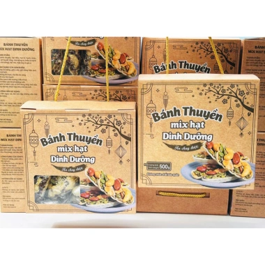 Bánh thuyền ngũ cốc 500g mẫu hộp Tết – xách sang, giảm giá 115.500đ