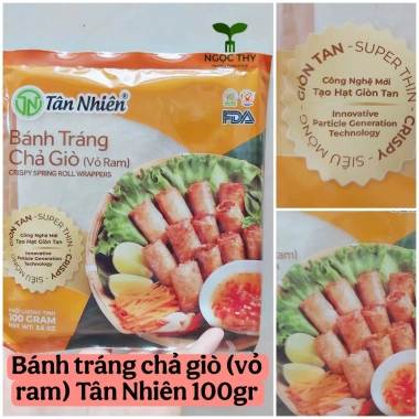 Bánh tráng chả giò Tân Nhiên 100gr - Vỏ ram giòn vàng, nem rán ngon, 15.000 VND