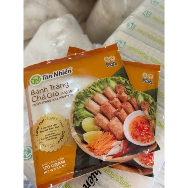 Bánh tráng chả giò Tân Nhiên 2 gói 100gr - Giảm giá 25.000đ (giá gốc 32.500đ) 3 Bánh tráng chả giò Tân Nhiên 2 gói 100gr - Giảm giá 25.000đ (giá gốc 32.500đ) 3