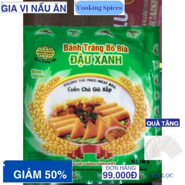Bánh tráng Đậu Xanh Bò Bía giòn tan, thơm béo, giá chỉ 12.000 VND - giảm ngay