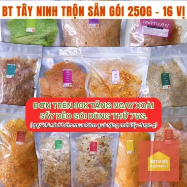 Bánh Tráng Tây Ninh Trộn 250g Vị Mới Hành Phi, Xike, Phô Mai, Muối Tiêu Cay - Ăn Vặt 30k