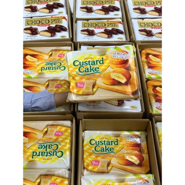 Bánh Trứng Custard Lotte 9 Cái - Hương vị Nhật Bản, Giá chỉ 107k, Thơm ngon