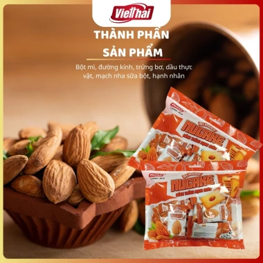 Bánh trứng hạnh nhân Nucake Việt Thái 300g - Nguyên hạt bùi béo, giòn dinh dưỡng, giảm giá 56.000₫