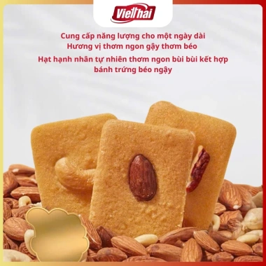 Bánh trứng hạnh nhân Nucake Việt Thái 300g - Nguyên hạt bùi béo, giòn dinh dưỡng, giảm giá 56.000₫