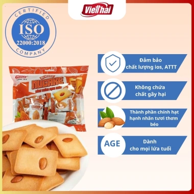 Bánh trứng hạnh nhân Nucake Việt Thái 300g - Nguyên hạt bùi béo, giòn dinh dưỡng, giảm giá 56.000₫