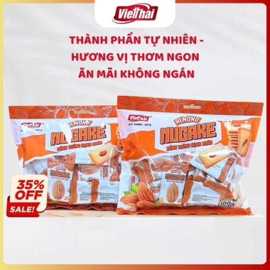 Bánh trứng hạnh nhân Nucake Việt Thái 300g - Nguyên hạt bùi béo, giòn dinh dưỡng, giảm giá 56.000₫