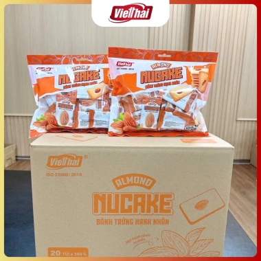 Bánh trứng hạnh nhân Nucake Việt Thái 300g - Nguyên hạt bùi béo, giòn dinh dưỡng, giảm giá 56.000₫