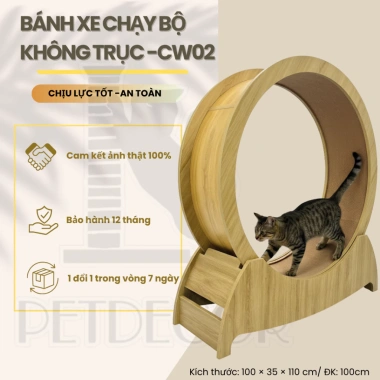 Bánh xe chạy bộ cho mèo PETDECOR CW02 gỗ MDF 100cm - Giá giảm 20%