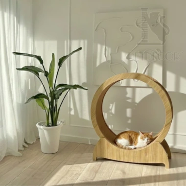 Bánh xe chạy bộ cho mèo PETDECOR CW02 gỗ MDF 100cm - Giá giảm 20%