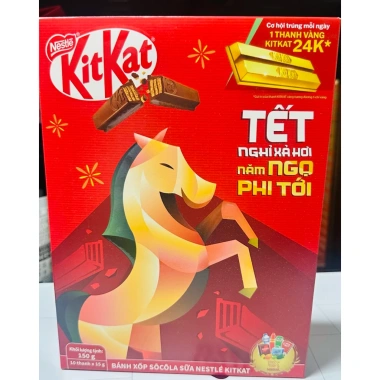 Bánh Xốp KitKat Nestlé 150g - Sôcôla Sữa Giòn Tan, 10 Thanh, Giá Ưu Đãi 115k