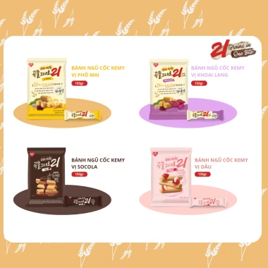 Bánh xốp ngũ cốc KEMY 21 loại hạt vị phomai - Gói 150g Hàn Quốc giá ưu đãi 84,150 VND 8 Bánh xốp ngũ cốc KEMY 21 loại hạt vị phomai - Gói 150g Hàn Quốc giá ưu đãi 84,150 VND 8