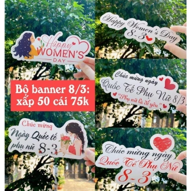 BANNER 8/3 và Valentine XẤP 50 cái - Giá ưu đãi 75.000₫, trang trí lễ tình yêu 2