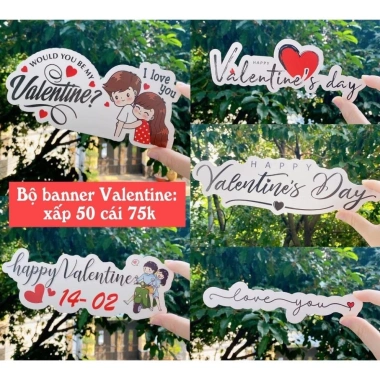 BANNER 8/3 và Valentine XẤP 50 cái - Giá ưu đãi 75.000₫, trang trí lễ tình yêu 3