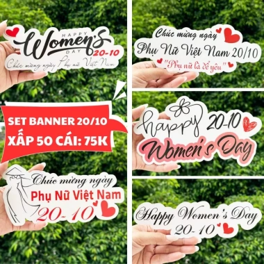 BANNER 8/3 và Valentine XẤP 50 cái - Giá ưu đãi 75.000₫, trang trí lễ tình yêu 7