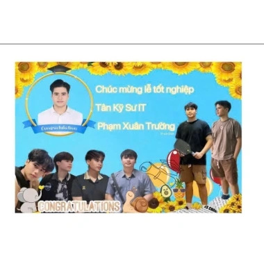 Banner phông tốt nghiệp - sinh nhật, thiết kế tùy chỉnh, mọi kích thước, 80.000 VND