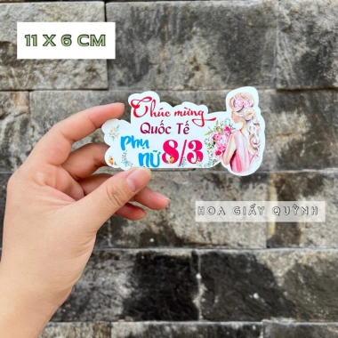 Banner Tag chúc mừng 8-3 size nhỏ 11x5-6.5cm thiết kế xinh, giá ưu đãi 29.000đ 4