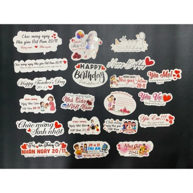 Banner Topper Thiệp Gài Cắm Hoa 8/3 20/11 20/10 - Yêu Mẹ, Yêu Vợ, Giảm còn 7.000đ