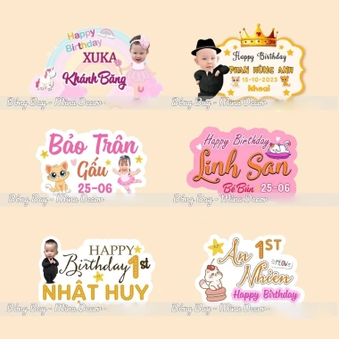 Banner treo tường sinh nhật bé 30x40cm - Giá 92.000₫, thiết kế ngộ nghĩnh, dễ lắp đặt