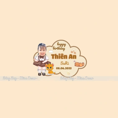 Banner treo tường sinh nhật bé 30x40cm - Giá 92.000₫, thiết kế ngộ nghĩnh, dễ lắp đặt