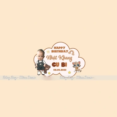 Banner treo tường sinh nhật bé 30x40cm - Giá 92.000₫, thiết kế ngộ nghĩnh, dễ lắp đặt