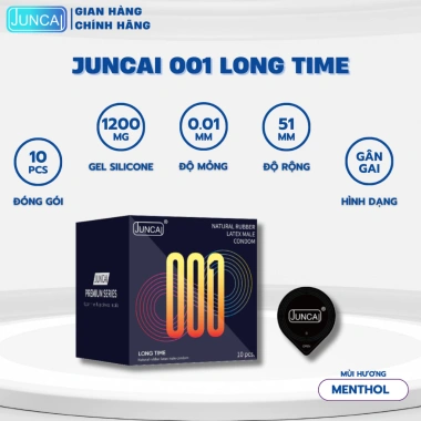Bao cao su gai 001 JUNCAI 10 chiếc Gân gai mỏng 0.01mm kéo dài quan hệ 90.000đ