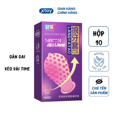 Bao cao su gai Juncai Langyatao đa gân, kéo dài thời gian, hộp 10 - 79.000₫