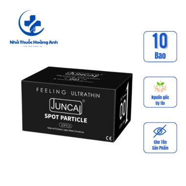 Bao cao su Juncai gân gai lớn siêu mỏng 0.01 Spot Particle, nhiều gel bôi trơn, size 52mm, hộp 10 chiếc - Giá ưu đãi 110k