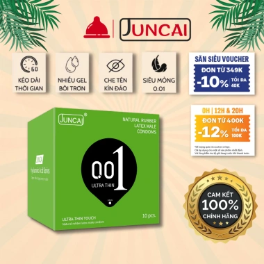 Bao cao su Juncai siêu mỏng kéo dài thời gian, gel bôi trơn gân gai cao cấp 10 bcs - haolo_store - 60.000₫ 1 Bao cao su Juncai siêu mỏng kéo dài thời gian, gel bôi trơn gân gai cao cấp 10 bcs - haolo_store - 60.000₫ 1