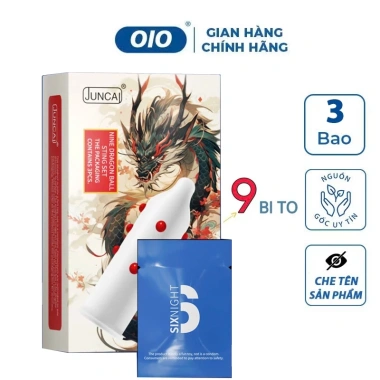 Bao cao su JUNCAI SIXNIGHT 9 bi siêu mỏng, nhiều gel bôi trơn, kéo dài quan hệ - 3 hộp 69.000 VND