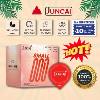 Bao cao su Juncai Small Fit 48mm siêu mỏng cao cấp, kéo dài thời gian, nhiều gel bôi trơn - 55k