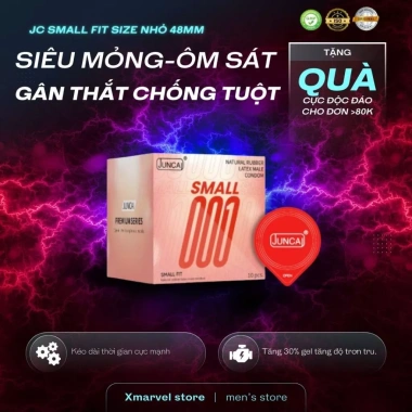 Bao cao su JUNCAI Small Fit 48mm siêu mỏng nhiều gel, ôm sát chống tuột, hộp 10 chiếc - Giá chỉ 58.000 VND