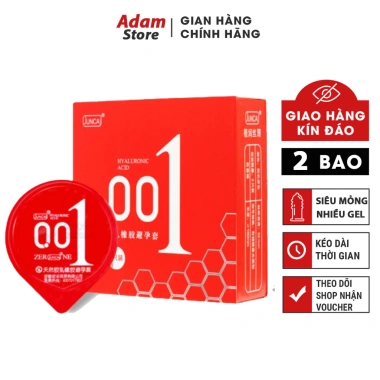 Bao cao su JUNCAI Ultra Slim 2 chiếc - Siêu mỏng, nhiều gel, kéo dài thời gian - Giá ưu đãi 20.000₫