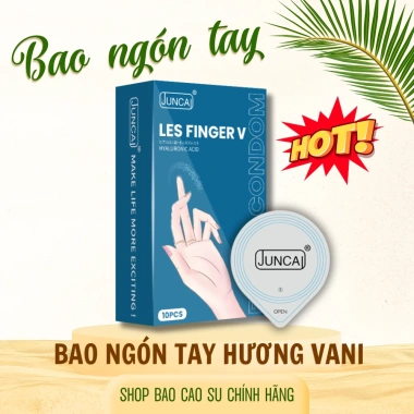 Bao cao su ngón tay Juncai LES FINGER 10 cái - Siêu mỏng, gel hương hoa quả, 65k