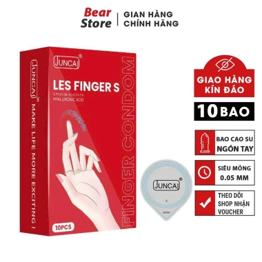Bao cao su ngón tay Juncai LES FINGER S 10 cái siêu mỏng hương dâu nam nữ - Giá 65.000đ