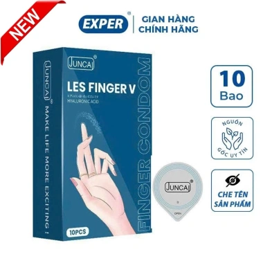 Bao cao su ngón tay Juncai LES FINGER siêu mỏng, nhiều gel hương hoa quả, cho nam và nữ - Giá chỉ 65.000đ