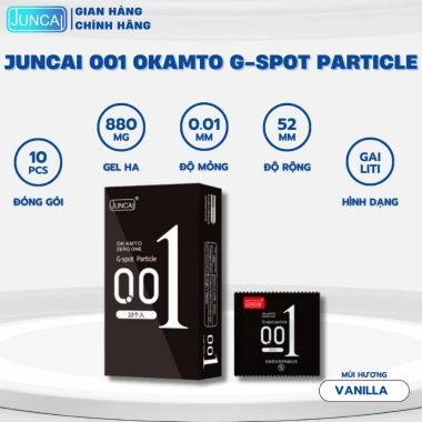 Bao cao su Siêu mỏng JUNCAI 001 Okamto G-Spot Black, Nhật Bản, 52mm - 59.000₫