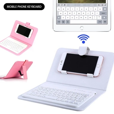 Bao da 7 màu kèm bàn phím Bluetooth đa năng cho iPhone/Android 4.5-6-7.8 inch Giá 152.000₫