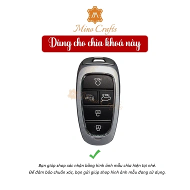 Bao da chìa khóa Hyundai Santafe 22-24, Tucson, Palisade - Da bò thật, đa màu sắc