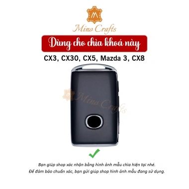 Bao da chìa khóa Mazda 3 CX5 CX3 CX8 thủ công khắc tên - Nhiều màu, giá ưu đãi 2