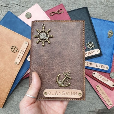 Bao Da Hộ Chiếu Handmade Nhiều Màu, Charm Đa Dạng, Khắc Tên Theo Yêu Cầu, 65,000 VND 10