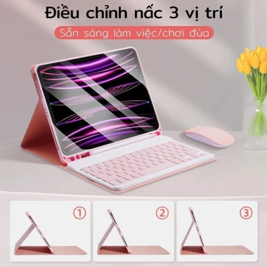 Bao da iPad Air4/5/6/7 + Bàn phím Bluetooth đa năng, tương thích iPad 7-11 inch, giảm giá 132k