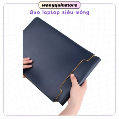 Bao da laptop cao cấp 13-14 inch PU chống nước, chống trầy, gọn nhẹ bảo vệ mỏng