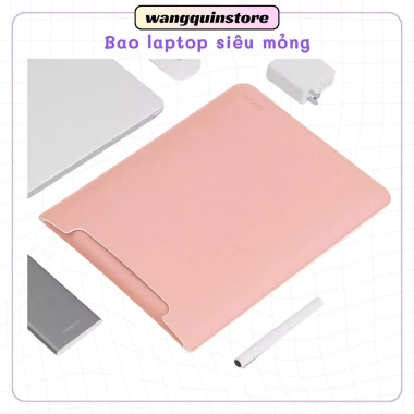 Bao da laptop cao cấp 13-14 inch PU chống nước, chống trầy, gọn nhẹ bảo vệ mỏng