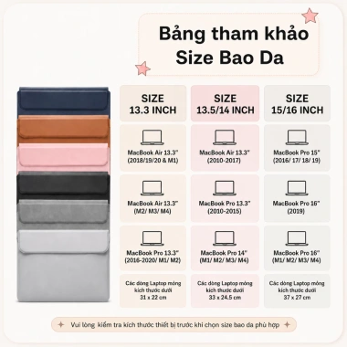 Bao da Macbook Air/Pro đa năng - Túi chống sốc, bảo vệ laptop, giá đỡ & đệm lót cổ tay, giảm còn 210.000₫ 5