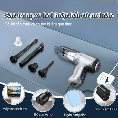 Bảo hành 1 tháng - Máy hút bụi cầm tay không dây Nhật Bản 8 đầu, đa năng giường nệm và ô tô, giảm giá chỉ 25.000 VND 5