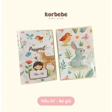 Bao hộ chiếu PVC bìa màu đa ngăn dày in tên theo yêu cầu Korbebe độ bền cao 48k