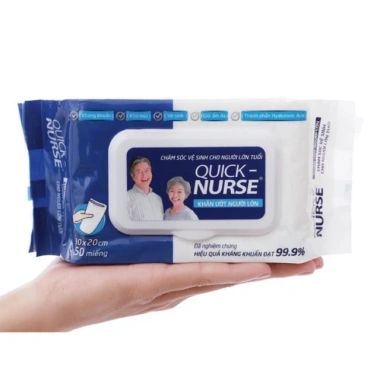 Bao Khẩn ướt tắm khô Quick Nurse 50 miếng và Loại bỏ mùi mồ hôi, giá 218.000 VND