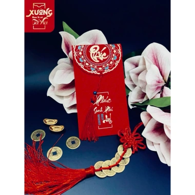 Bao Lì Xì Cưới Chữ Phúc Sinh Phú Quý Kim Tuyến Lấp Lánh Bling Bling - Đỏ Bưng Quả 3.822đ