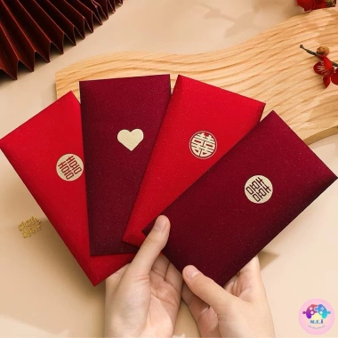Bao Lì Xì Đỏ Ánh Kim Sang Trọng – Lì Xì Đám Cưới, Song Hỷ, Nạp Tài, Bê Tráp – Giá 20.000đ